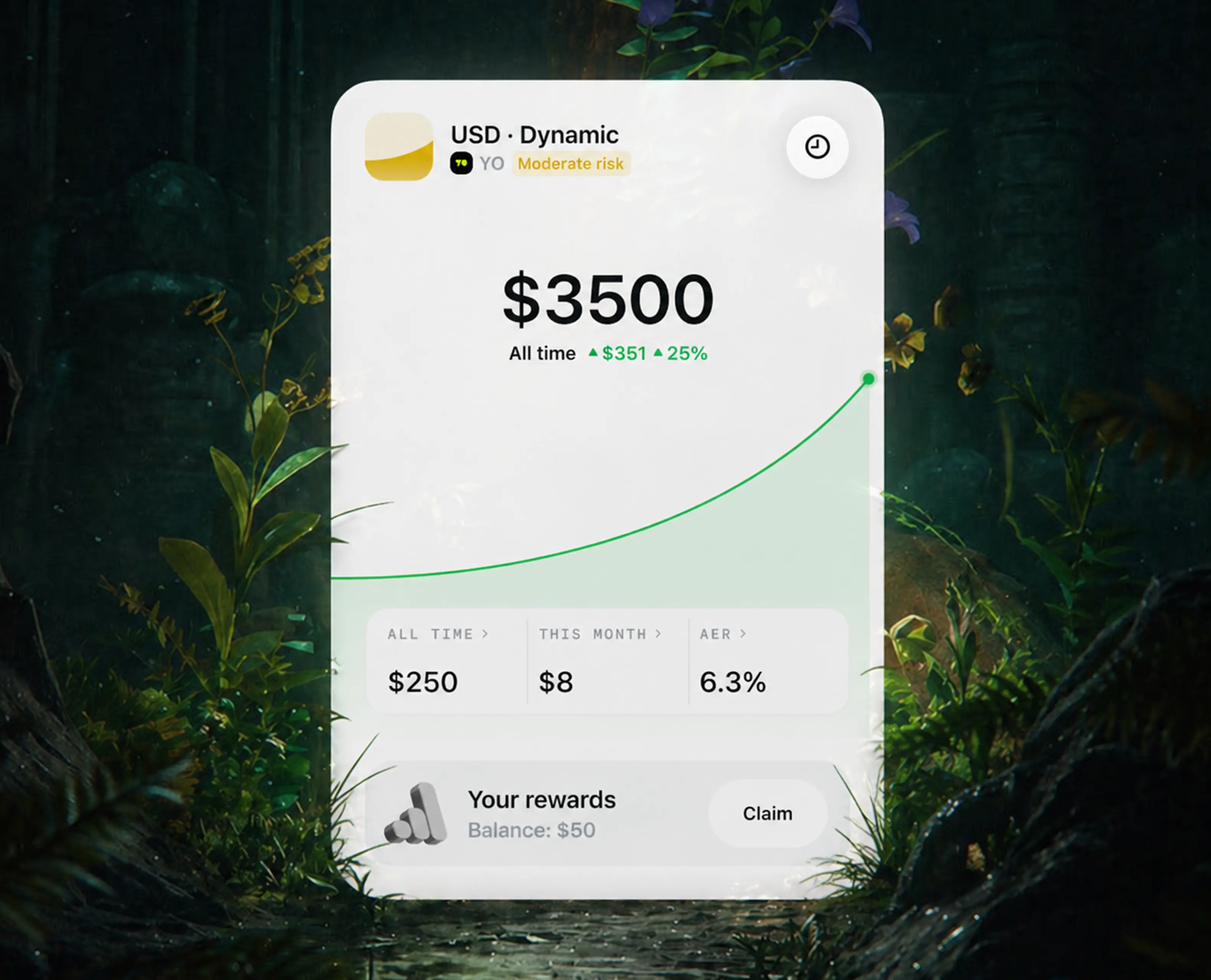 Earnings and spendable balance shown separately